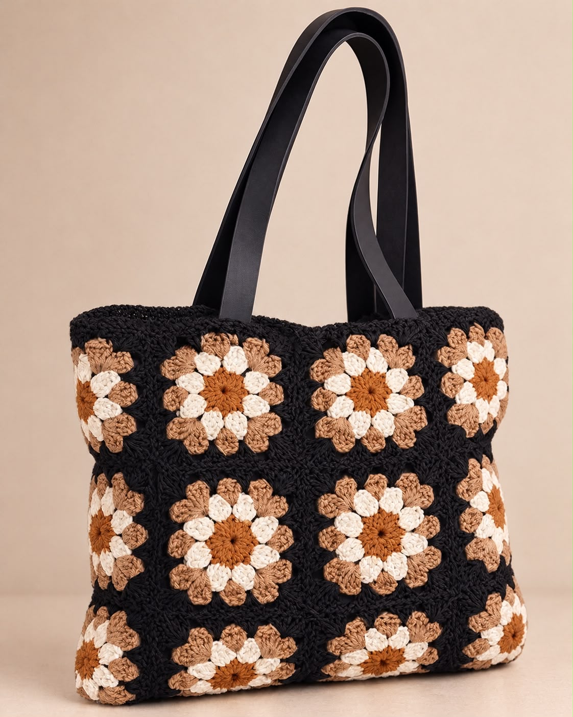 Bolsa Artesanal em Crochê Preta Vicstores