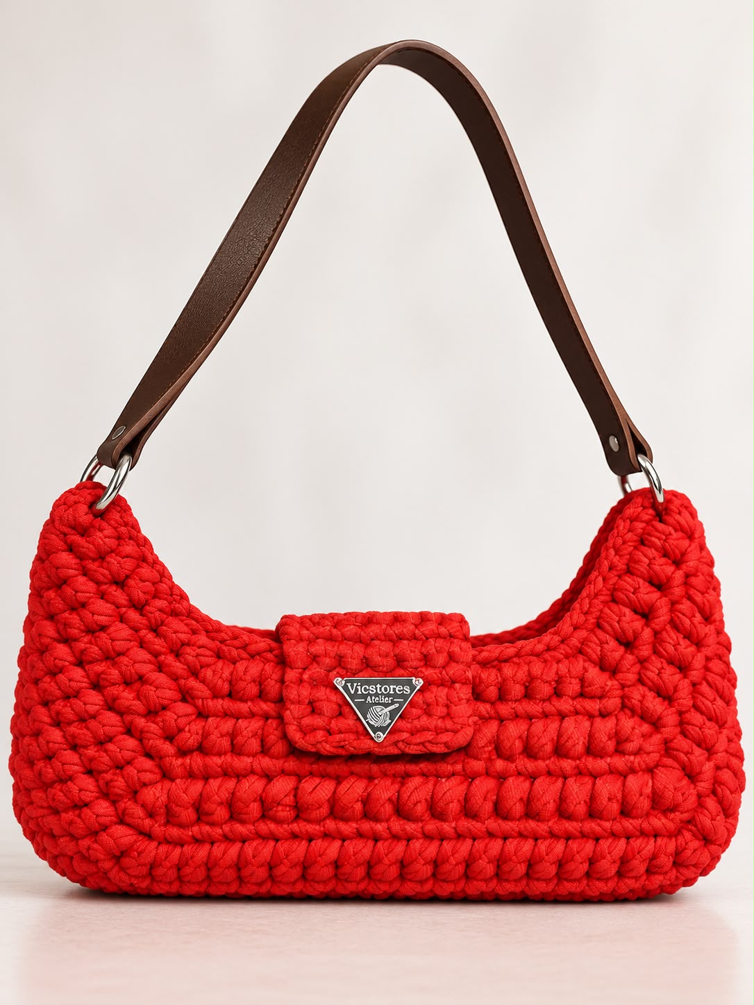 Bolsa Baguete Cristal Vermelho Ferrari